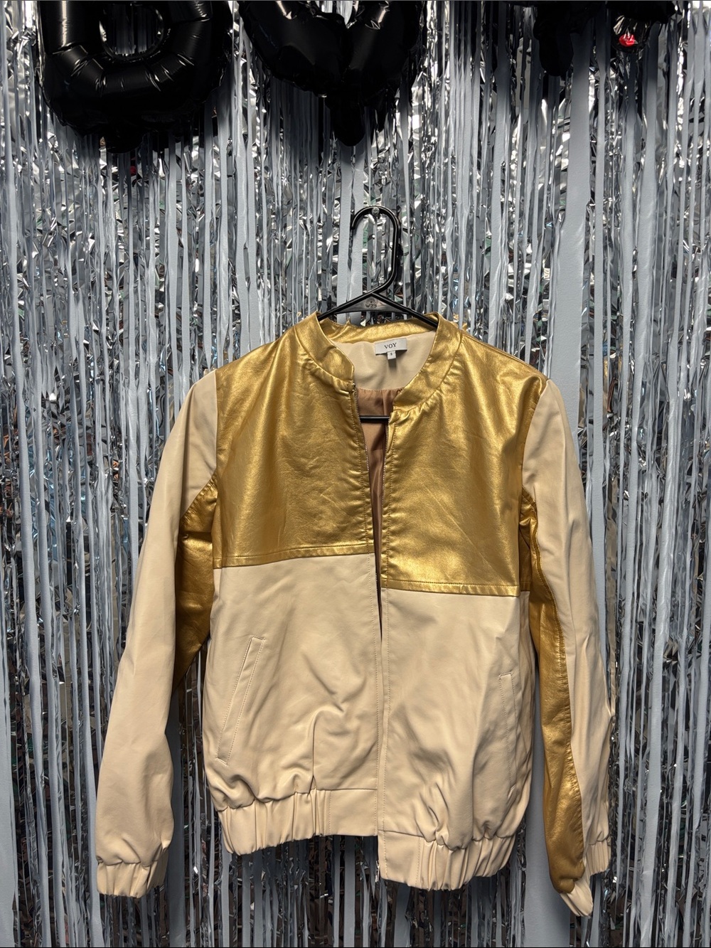 Gold & Cream Bomber Jacket by VOH